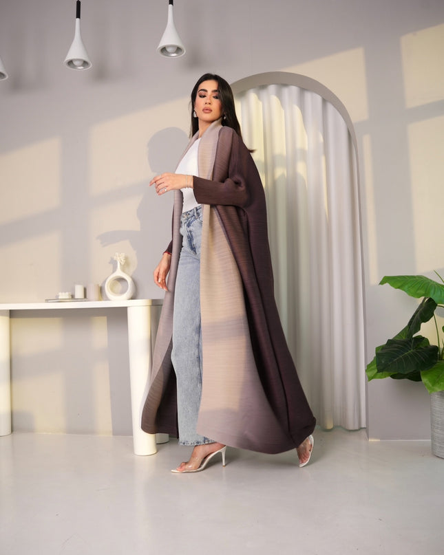 Designer Pleated Printed Long Shrug