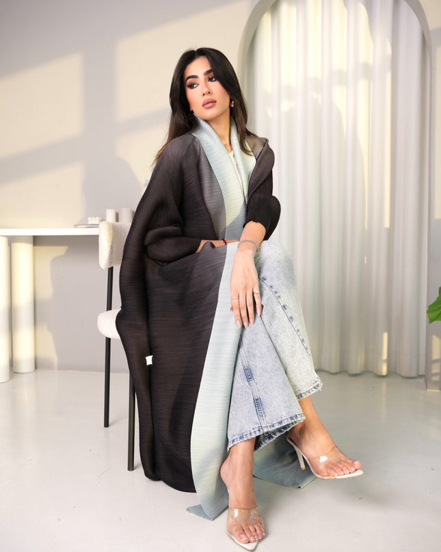Designer Pleated Printed Long Shrug