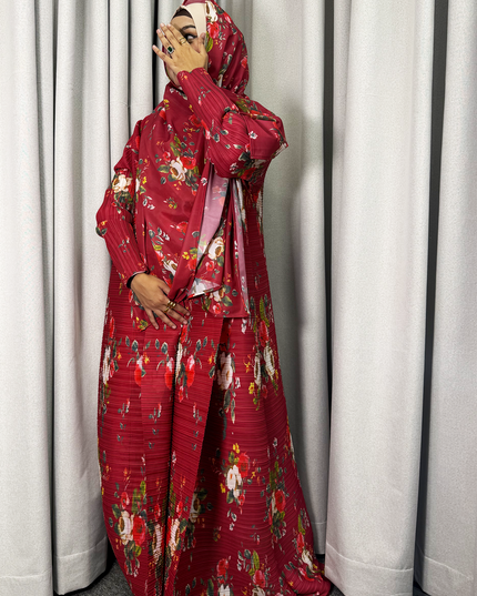 Designer Pleated Long Shrug/Abaya