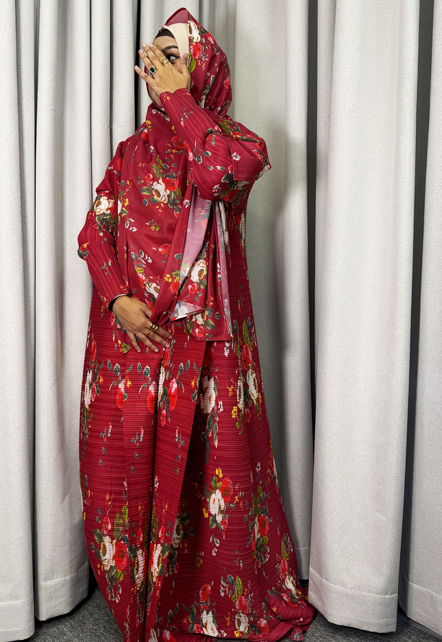 Designer Pleated Long Shrug/Abaya