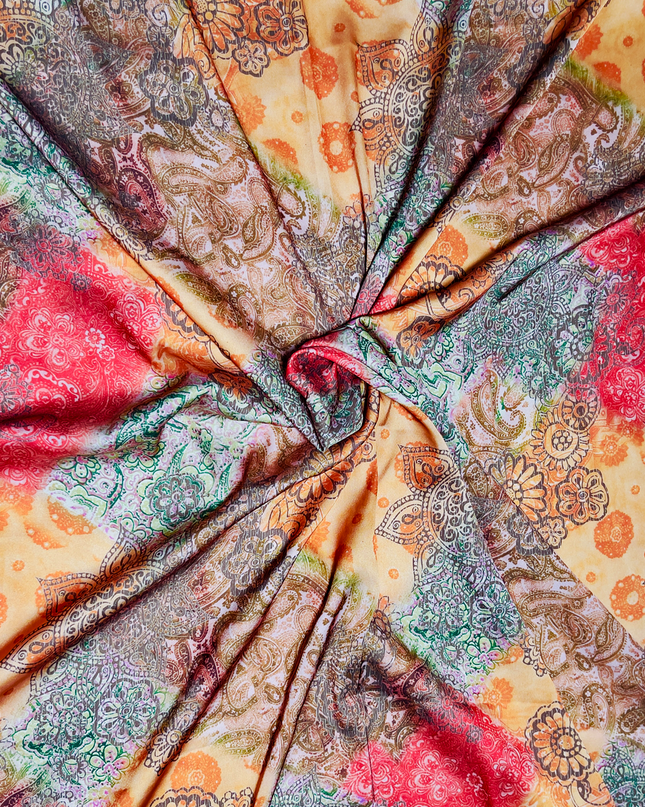 Satin Digital Presley Print Fabric