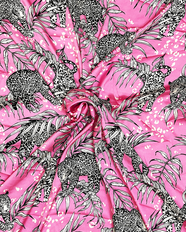 Satin Pink Cheetah Armani Print