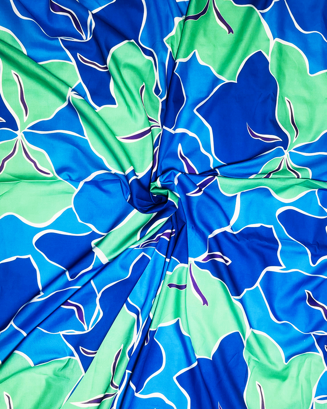 Satin Silk Digital Print Floral Fabric