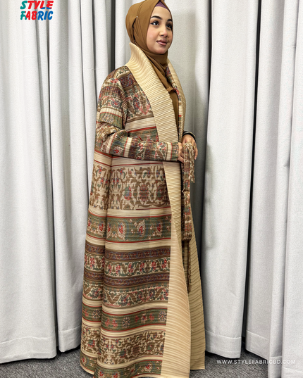 Designer Pleated Long Shrug/Abaya