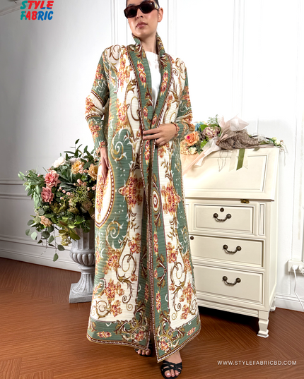 Designer Pleated Long Shrug/Abaya