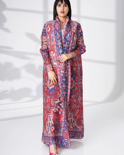 Designer Pleated Printed Long Shrug